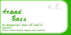 arpad bass business card